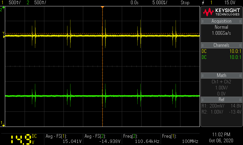 +-15V電源測定波形
