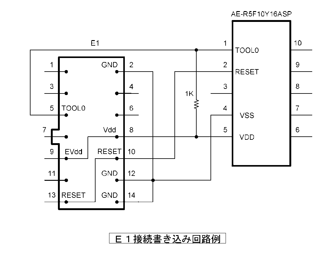 E1接続書き込み回路例