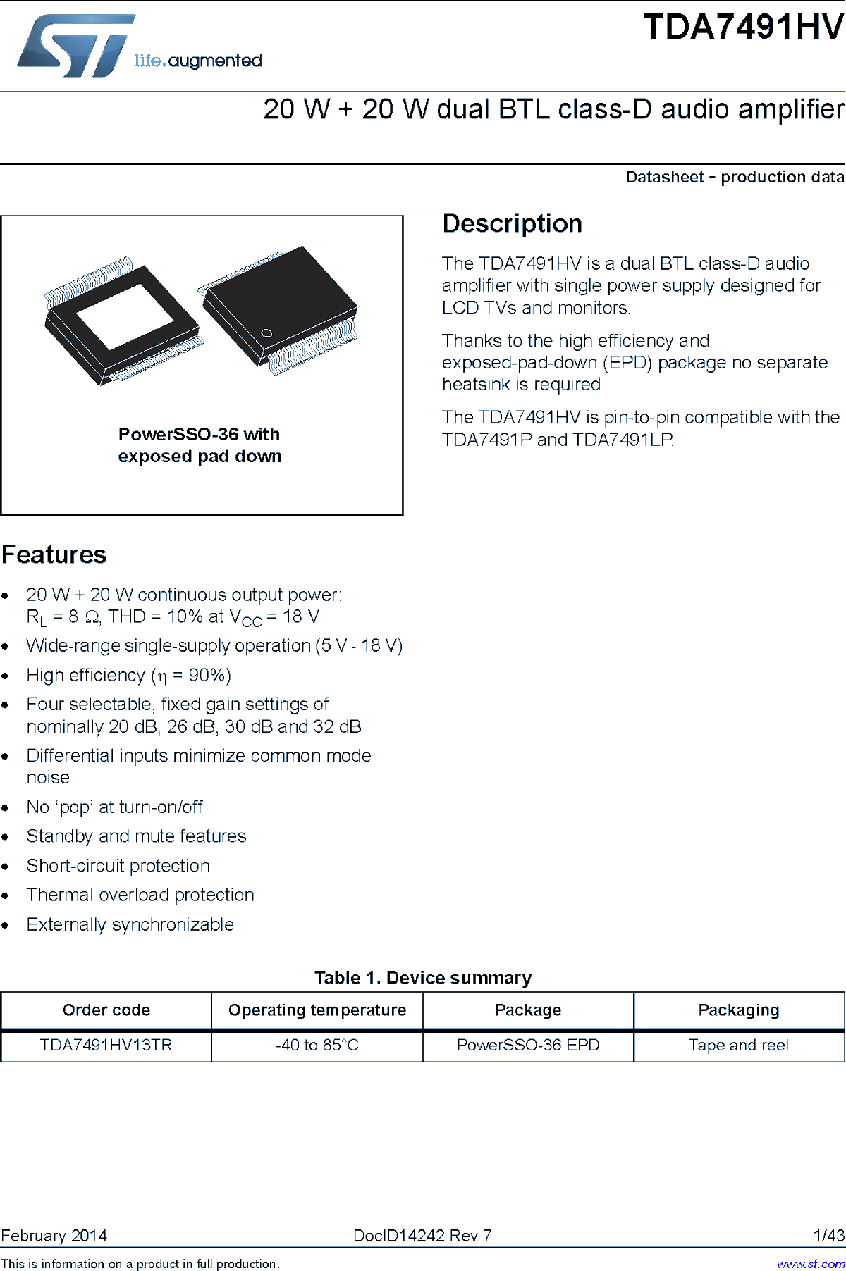 TDA7491HVdatasheet-01