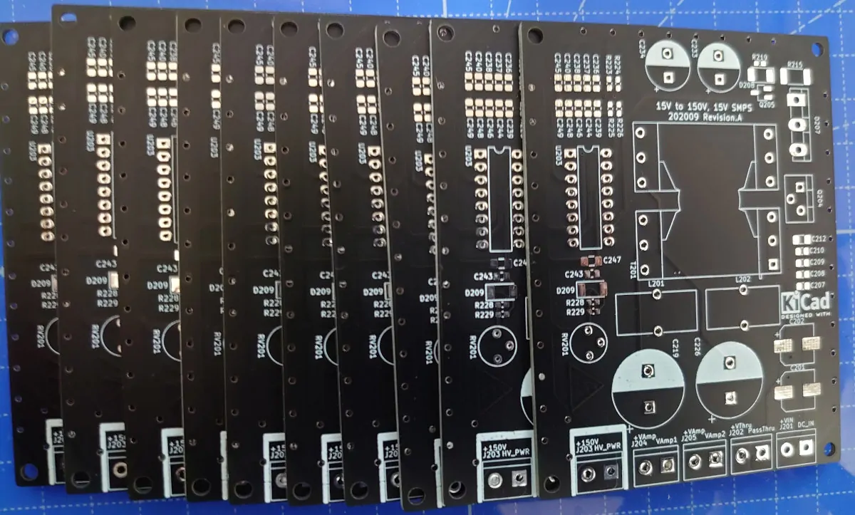 KiCadで設計した電源回路をJLCPCBに発注してPCBにした。