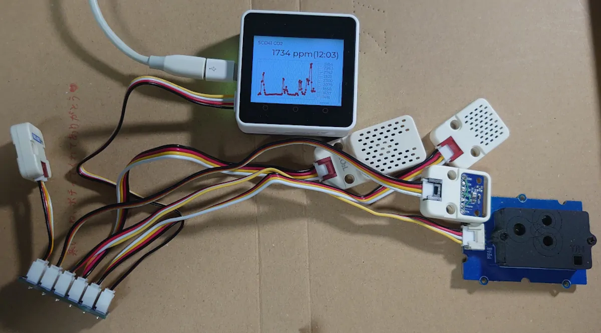 M5Stackに手持ちのセンサー全種を接続してAzure IoT Hubに測定値を送信してみた。